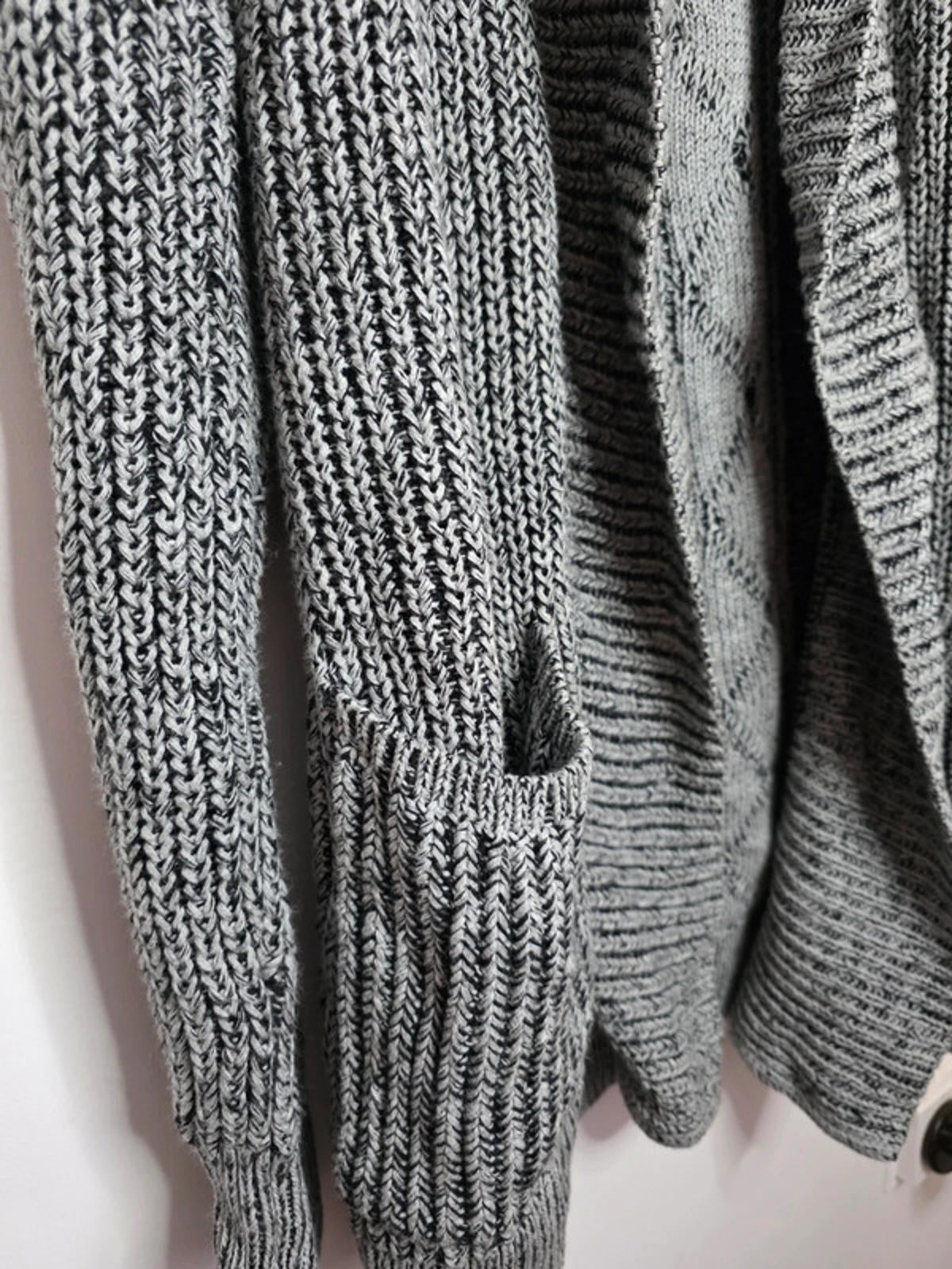 Vintage Y2K bobiBLACK Los Angeles Grey Chunky Knit Cardigan UK size 12/14
