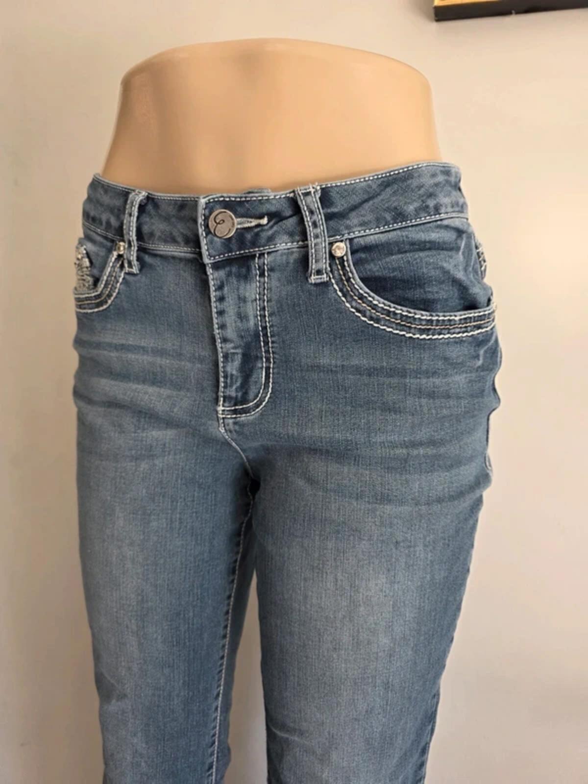 Vintage Y2K Earl Jeans Mid Rise Straight Bling Jeans UK Size 10