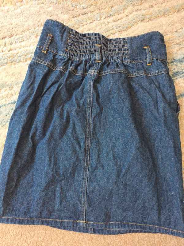 Japanese Elastic Waist Denim Midi Skirt UK Size 6
