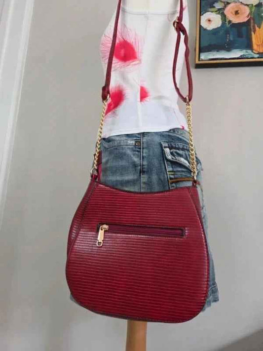 Vintage Y2K Burgundy Studded Shoulder Bag Crossbody Bag