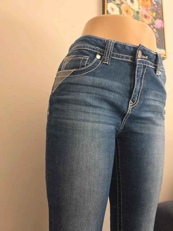 Vanilla Star Mid Rise Skinny Vintage Y2K Jeans UK Size 10 Petite