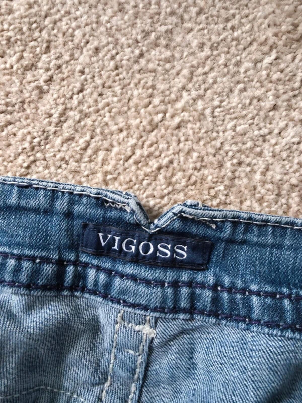 Vigoss Mid Rise Bling Bootcut Jeans UK Size 14 Tall