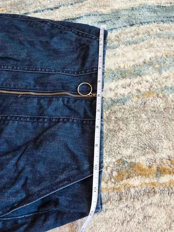Vintage Y2K GU Denim Zip Mini Skirt UK Size 4