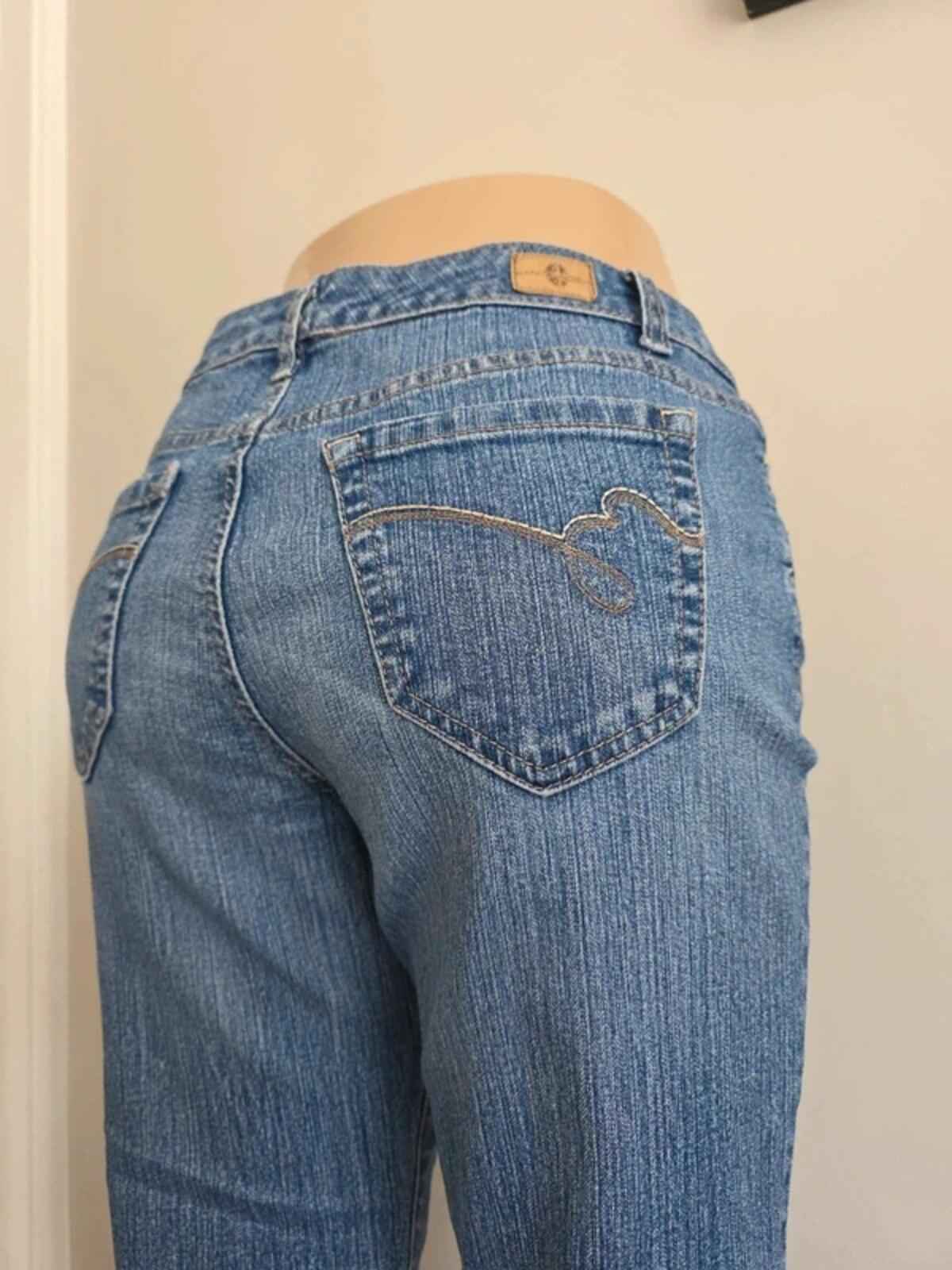 Vintage Y2K Bandolino Mid Rise Straight Leg Jeans UK Size 10 Petite