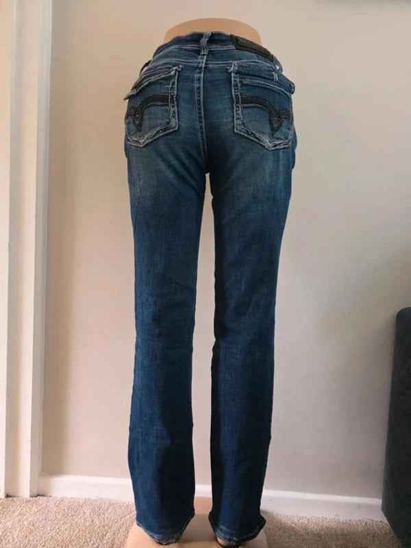 Blackarv Mid Rise Straight Vintage Y2K Jeans UK Size 10