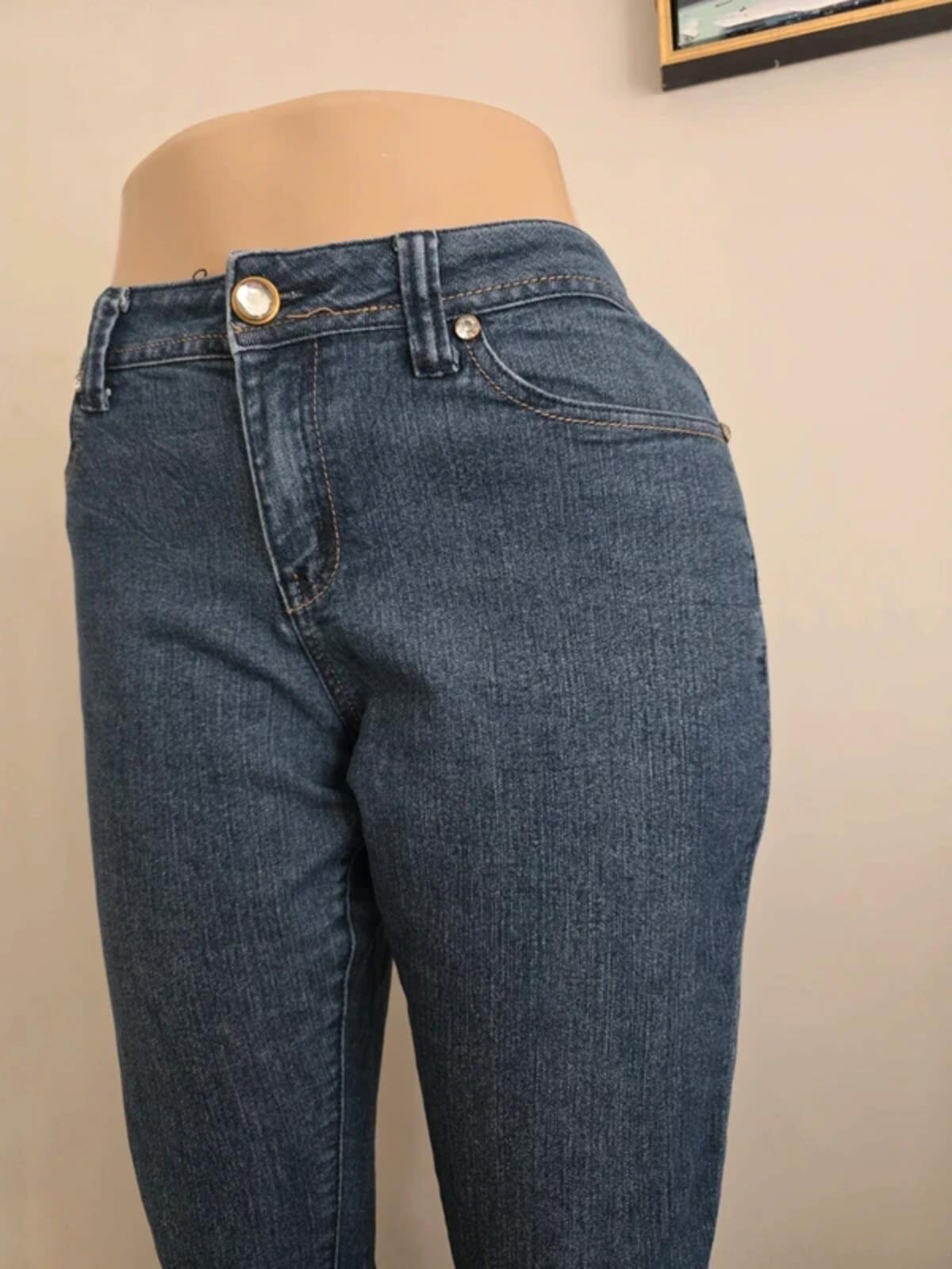 Vintage Y2K Twinkle Mid Rise Blingy Skinny Jeans UK Size 14