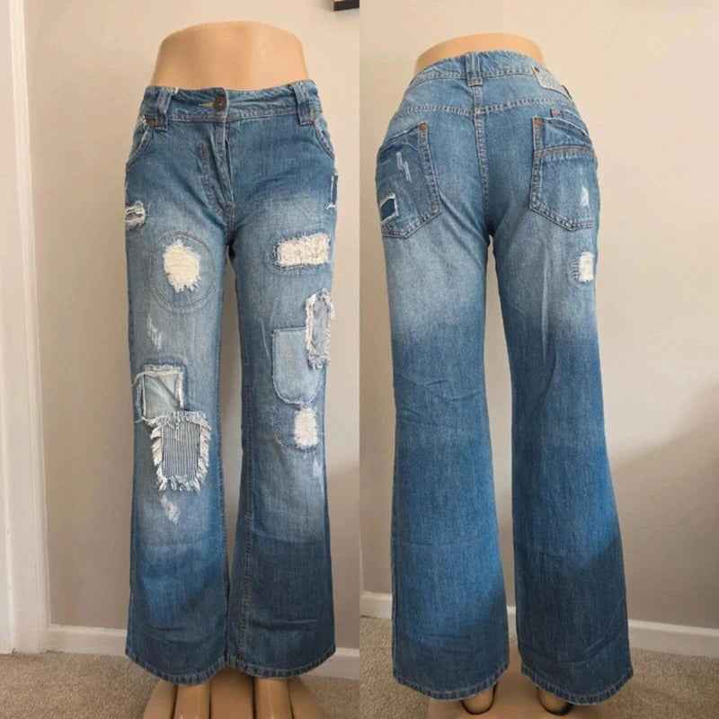 Next Vintage Y2K Mid Rise Relaxed Wide Leg Jeans UK Size 12