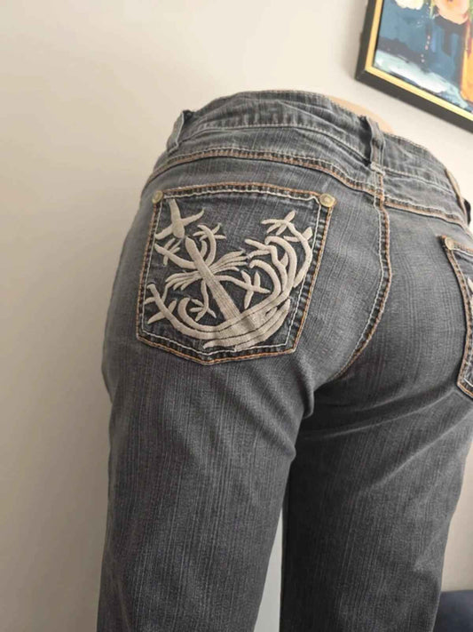 Mioko Vintage Y2K Mid Rise Slim Jeans UK Size 14