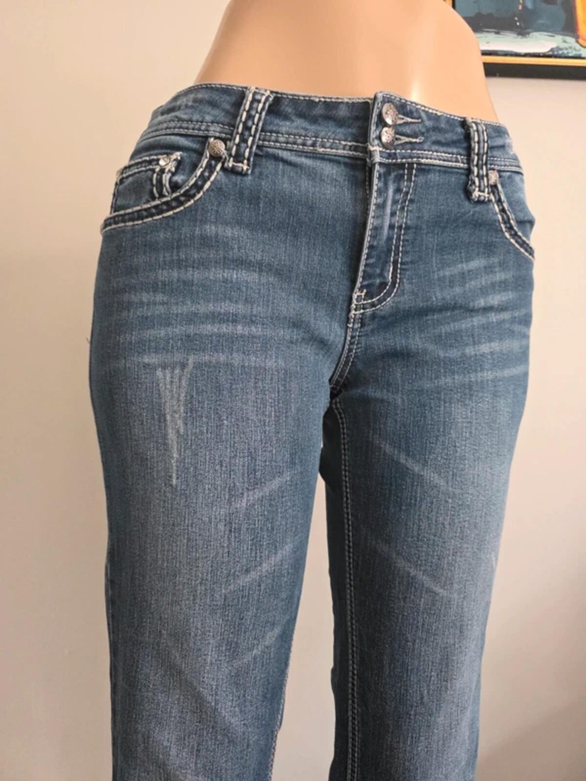 ZCO Jeans Mid Rise Capri Vintage Y2K Jeans UK Size 14