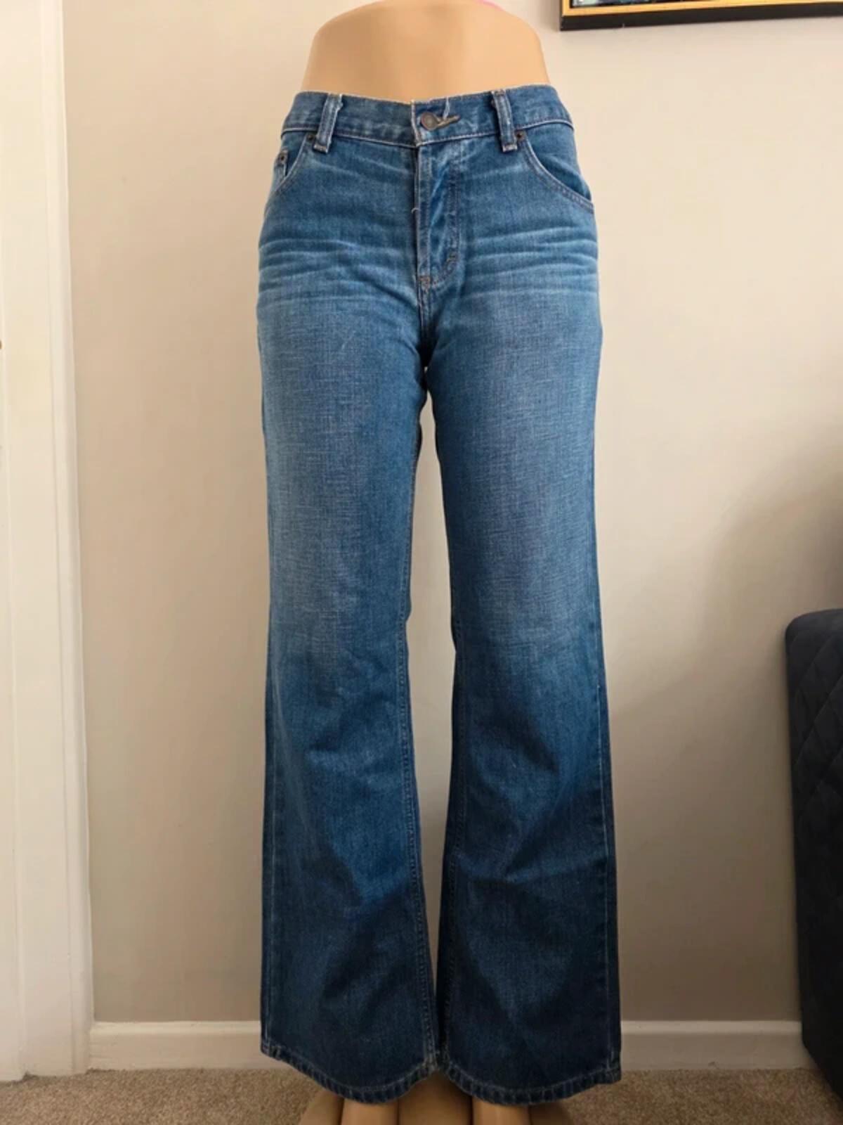 Vintage Y2K American Eagle Mid Rise Wide Leg Jeans UK Size 12