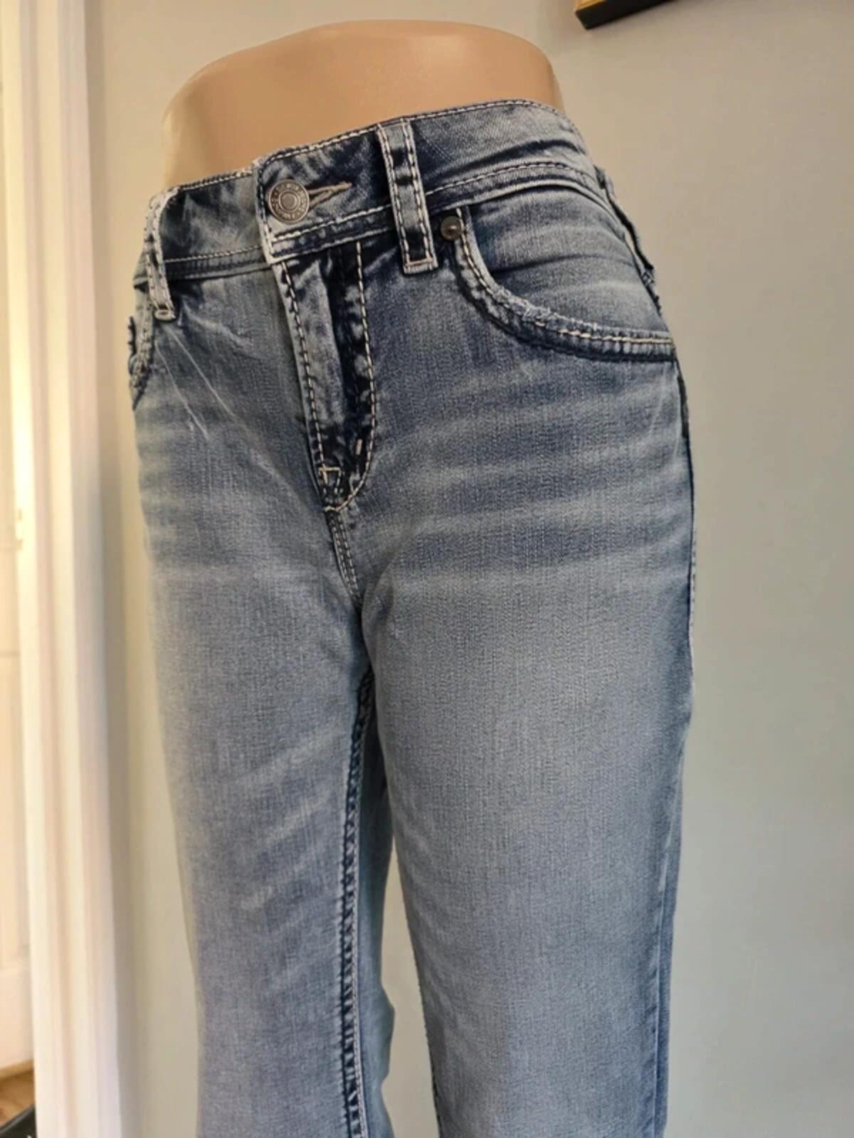 Vintage Y2K Silver Jeans Mid Rise Bootcut UK Size 12