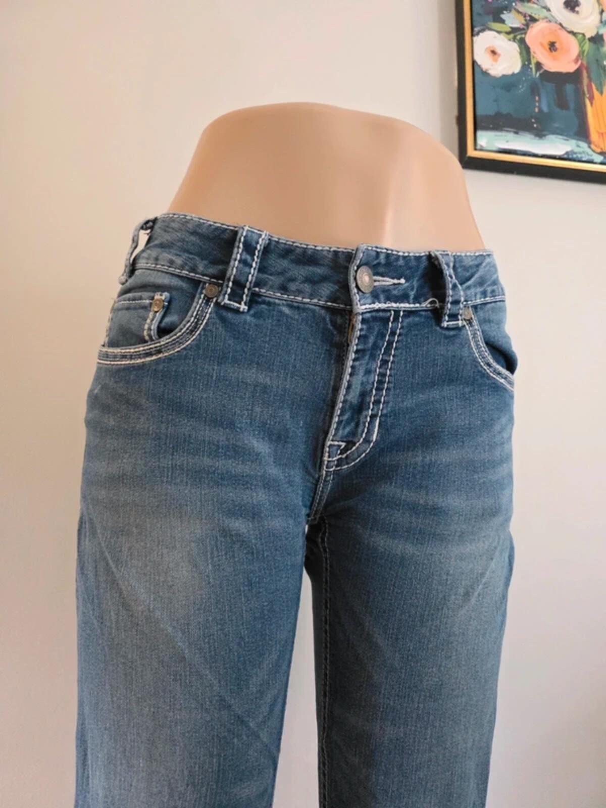 Rock & Roll Mid Rise Baby Bootcut Vintage Y2K Jeans UK Size 8 Tall