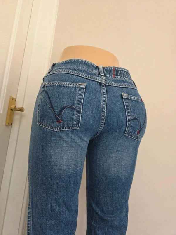 Guess Mid Rise Flared Vintage Y2K Jeans UK Size 6/8 Tall