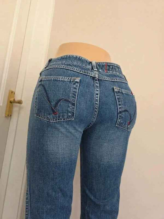 Guess Mid Rise Flared Vintage Y2K Jeans UK Size 6/8 Tall