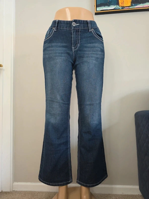 Maurices Mid Rise Bootcut Vintage Y2K Jeans UK Size 12/14 Petite