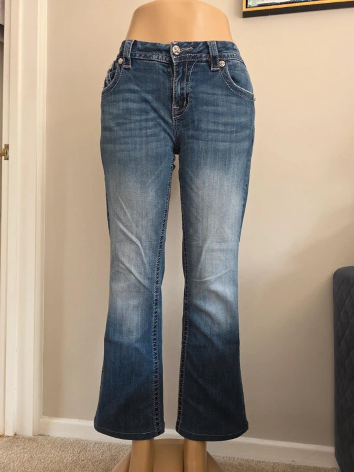 Miss Me Mid Rise Bootcut Vintage Y2K Jeans UK Size 14 Petite