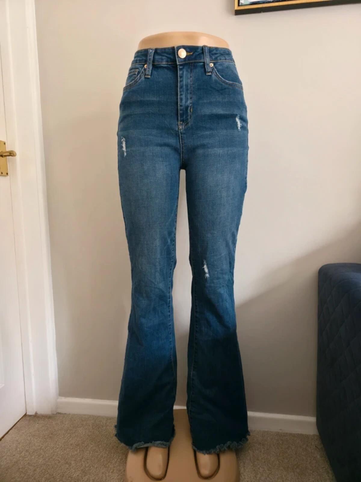 YMI High Rise Flared Vintage Y2K Jeans UK Size 8 Tall