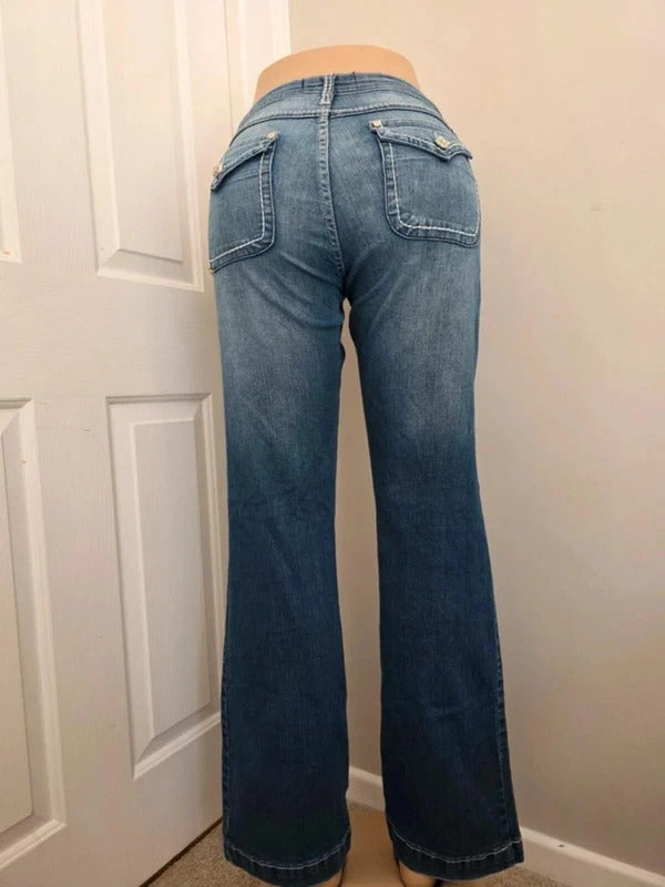 Luxury Blues Mid Rise Bootcut Vintage Y2K Jeans UK Size 12