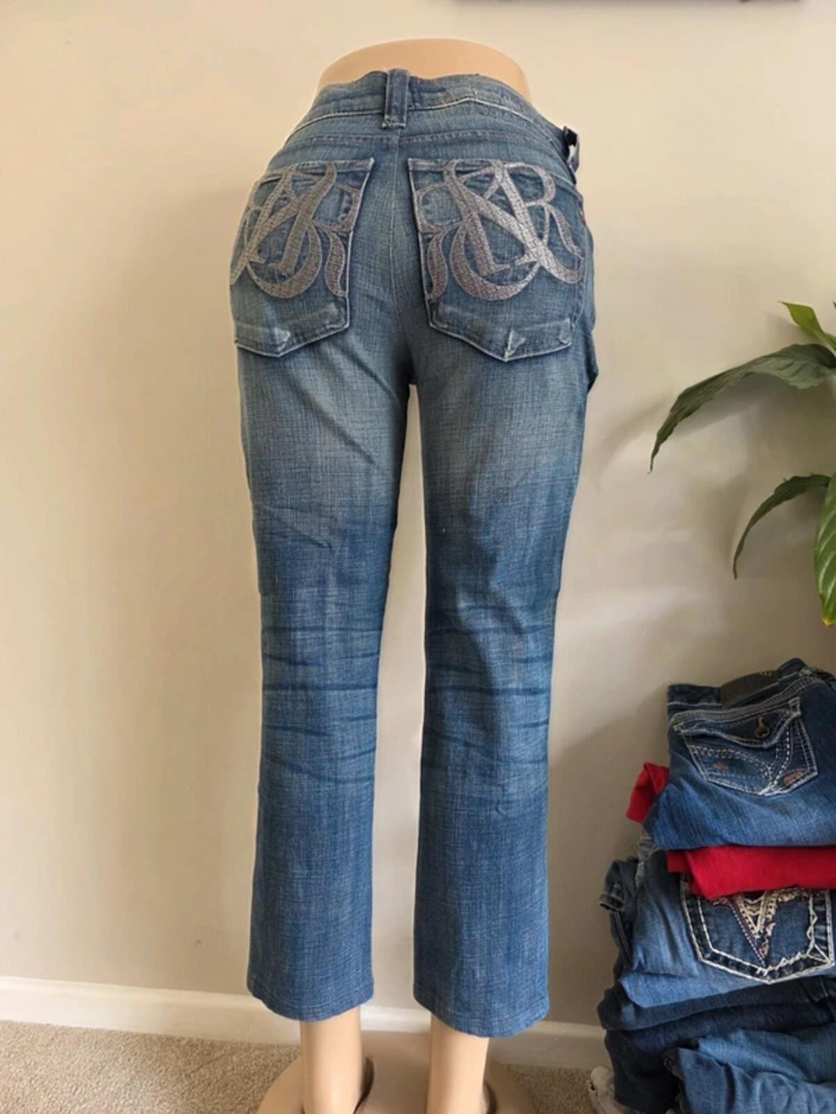 Vintage Y2K Rock & Republic Mid Rise Cropped Jeans UK Size 14