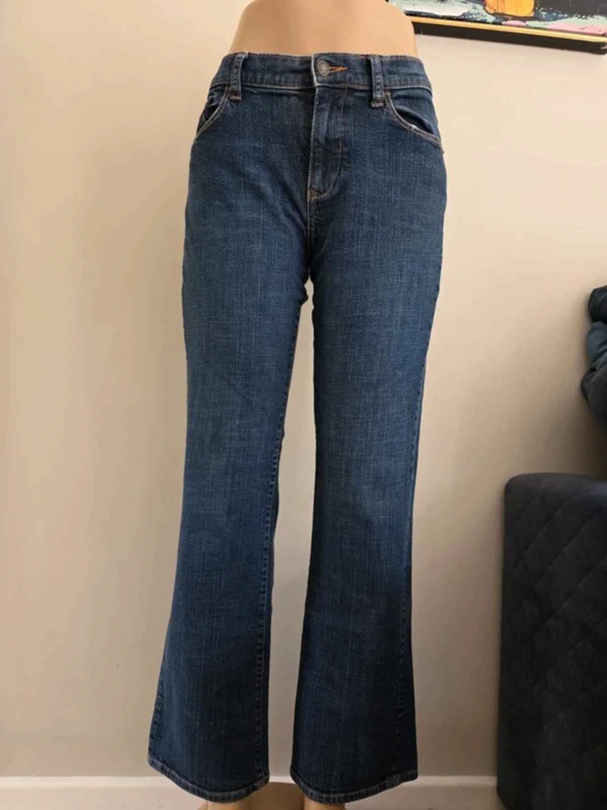 Vintage Y2K Old Navy Mid Rise Wide Leg Bootcut Jeans UK Size 12
