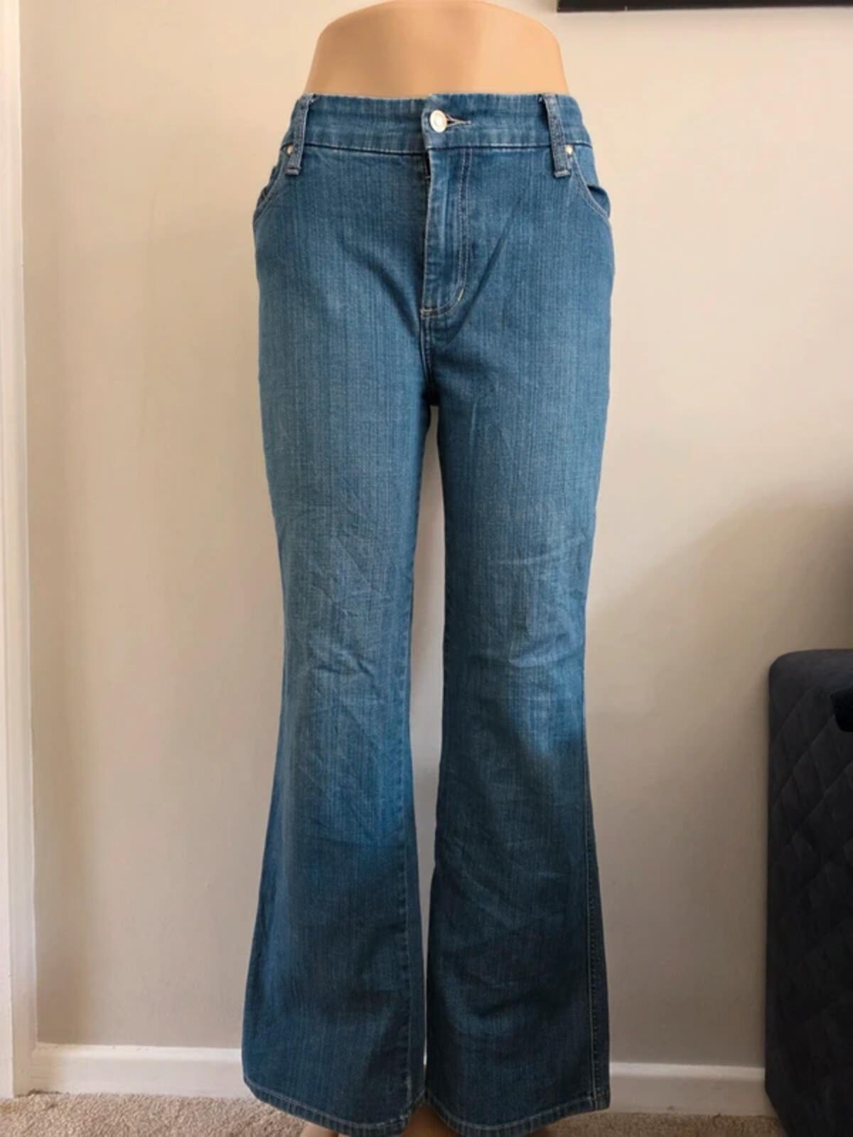 Chico’s Platinum Mid Rise Bootcut Vintage Y2K Jeans UK Size 12/14 Petite