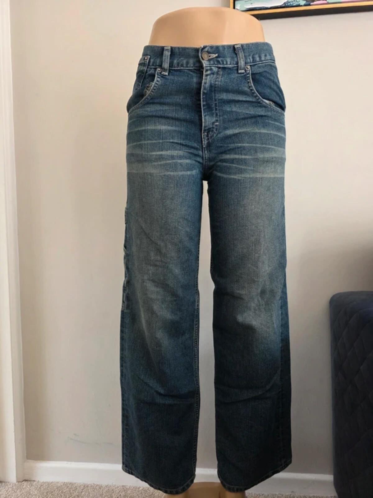 Vintage Y2K Tommy Hilfiger High Rise Wide Leg Jeans UK Size 10 Petite
