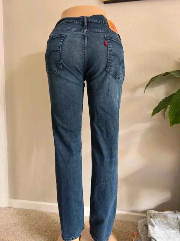 Vintage Y2K Levi’s Mid Rise Slim Straight Jeans UK Size 12
