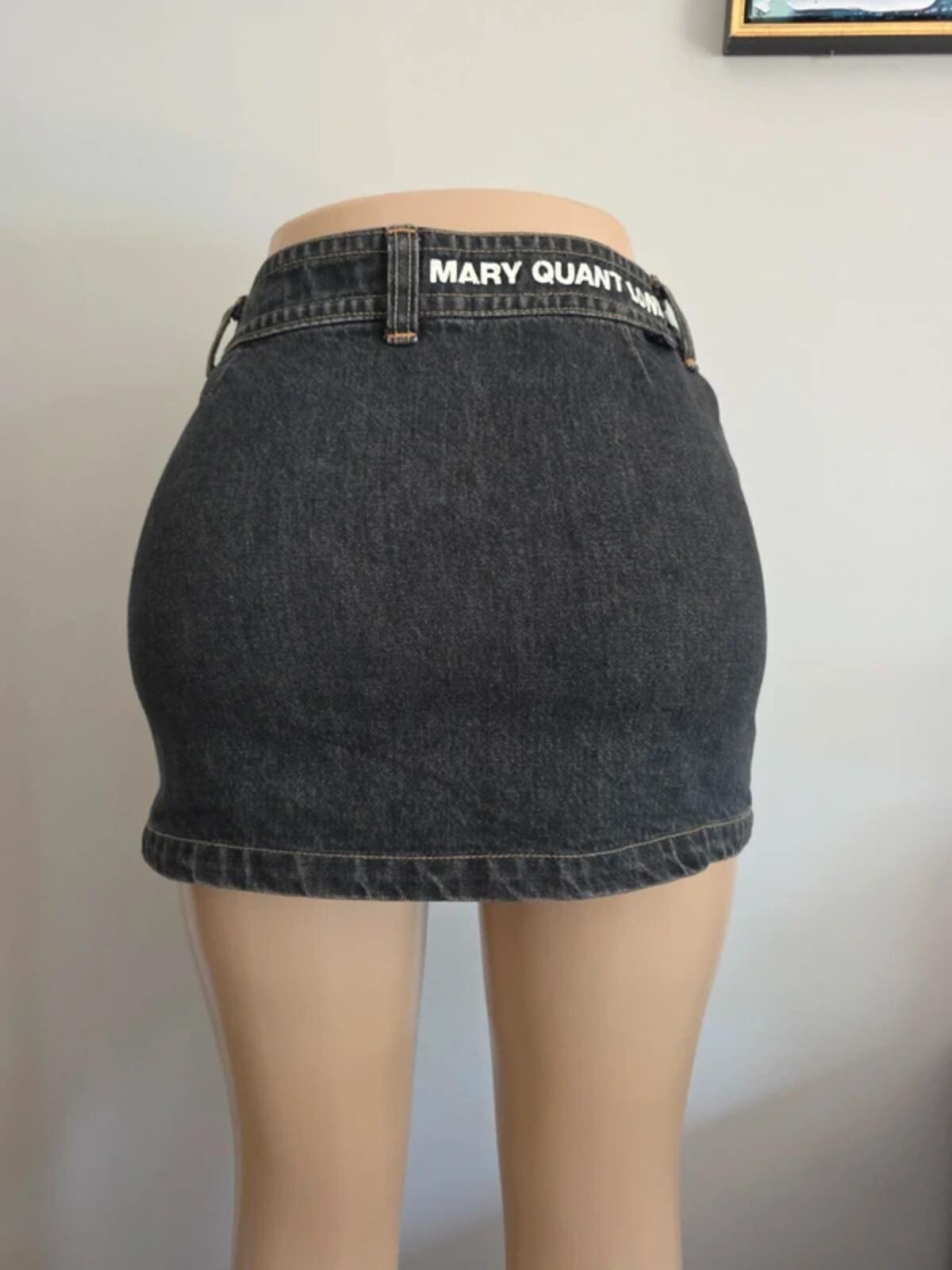 Mary Quant London Vintage Y2K Mid Rise Denim Mini Skirt UK Size 4/6