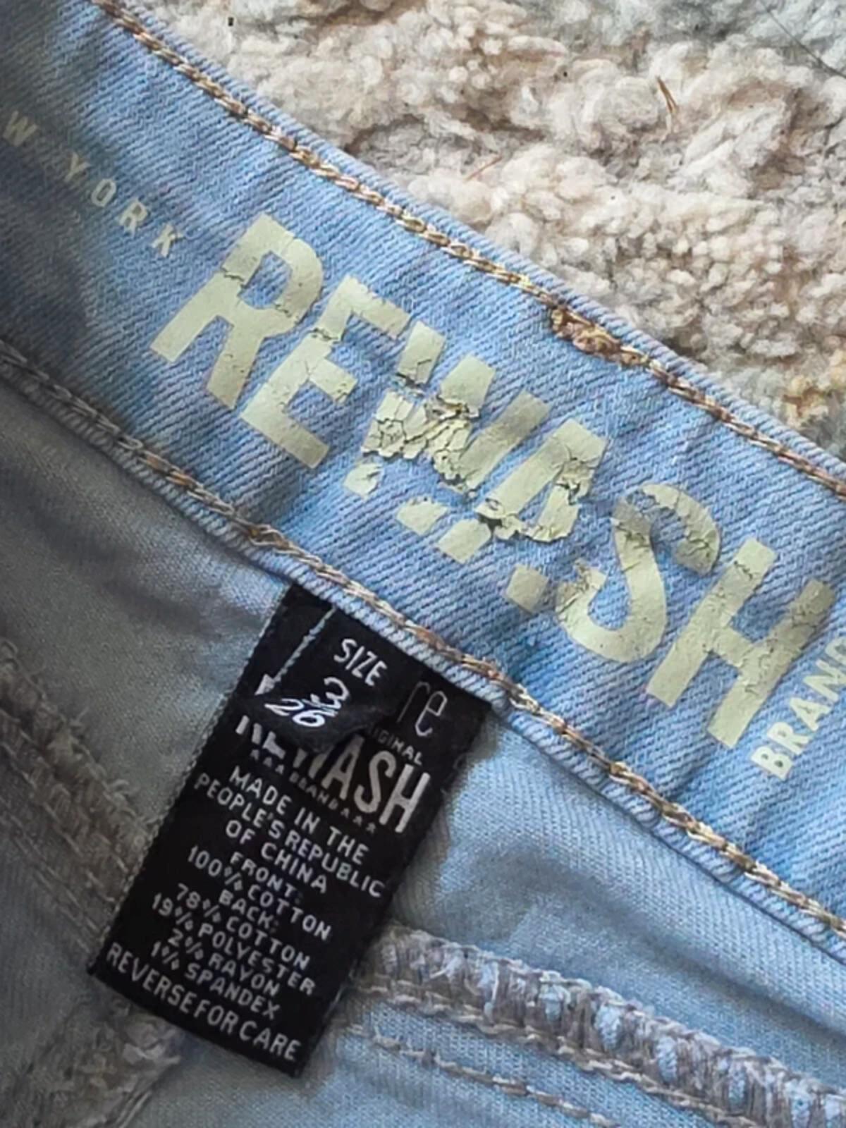 Rewash Vintage Y2K Light Wash Denim Mini Skirt UK Size 6