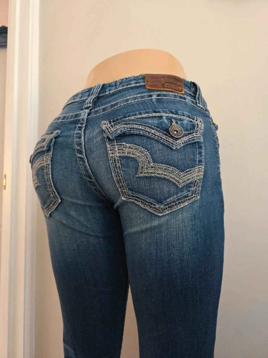 Big Star Ultra Low Rise Bootcut Vintage Y2K Jeans UK Size 8 Tall