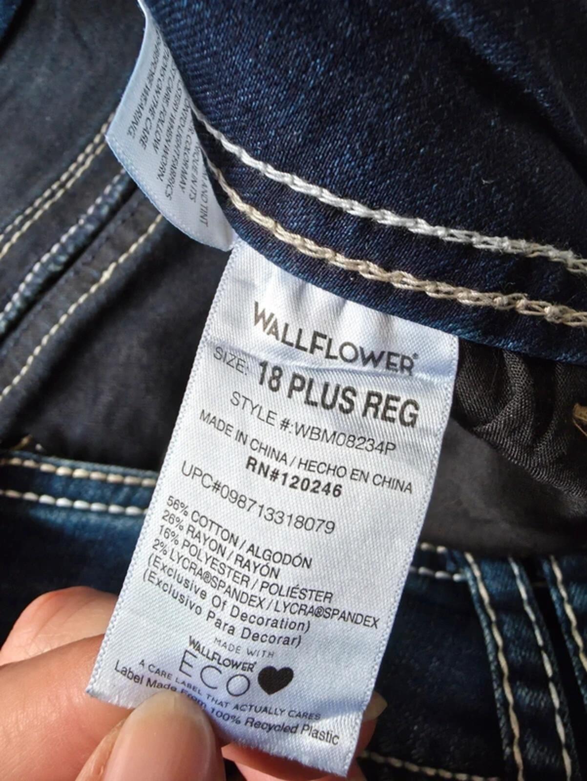 Wallflower Vintage Y2K High Rise Relaxed Bootcut Jeans UK Size 18 Petite