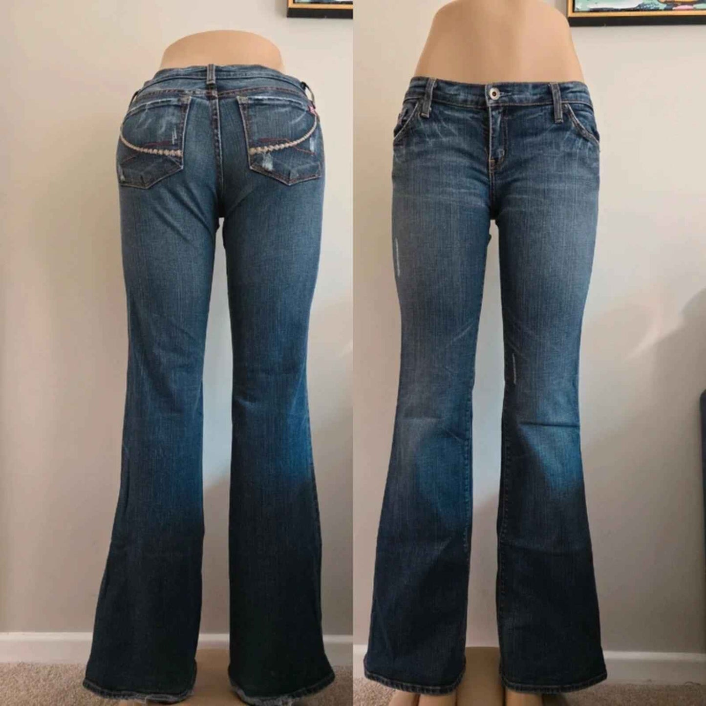 X2 Low Rise Bootcut Vintage Y2K Jeans UK Size 6/8