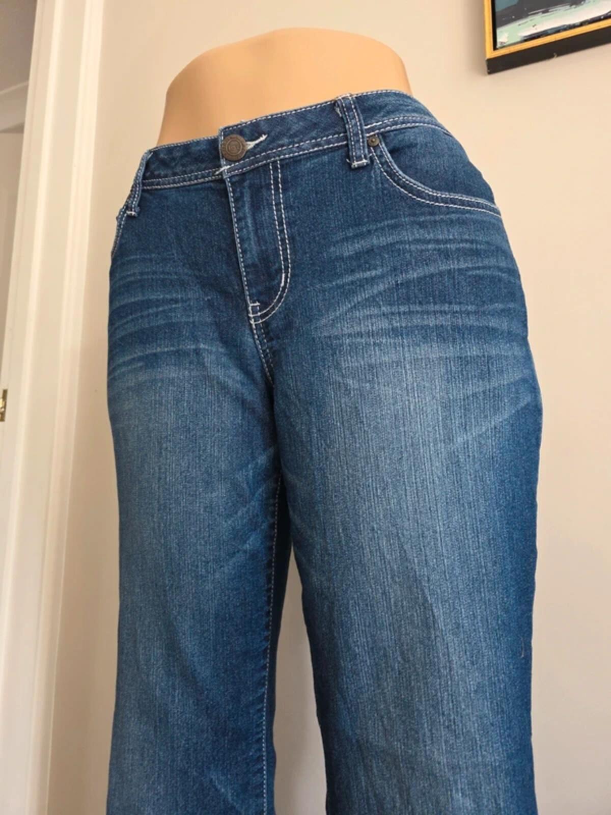 L.E.I Mid Rise Wide Leg Vintage Y2K Jeans UK Size 16 Petite