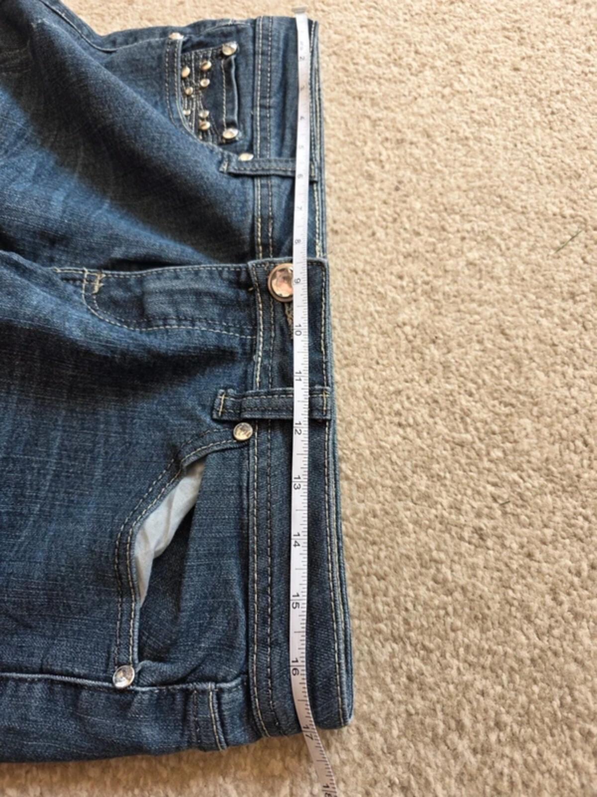 Vintage Y2K BB Couture Ultra Low Rise Skinny Bling Jeans UK Size 12