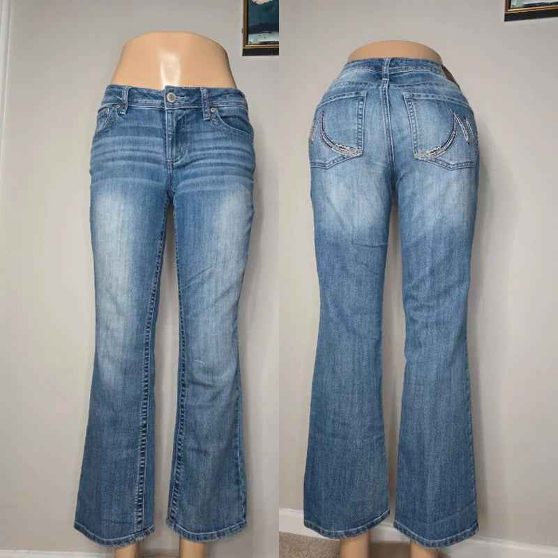 Maurices Low Rise Bootcut Vintage Y2K Jeans UK Size 8 Petite