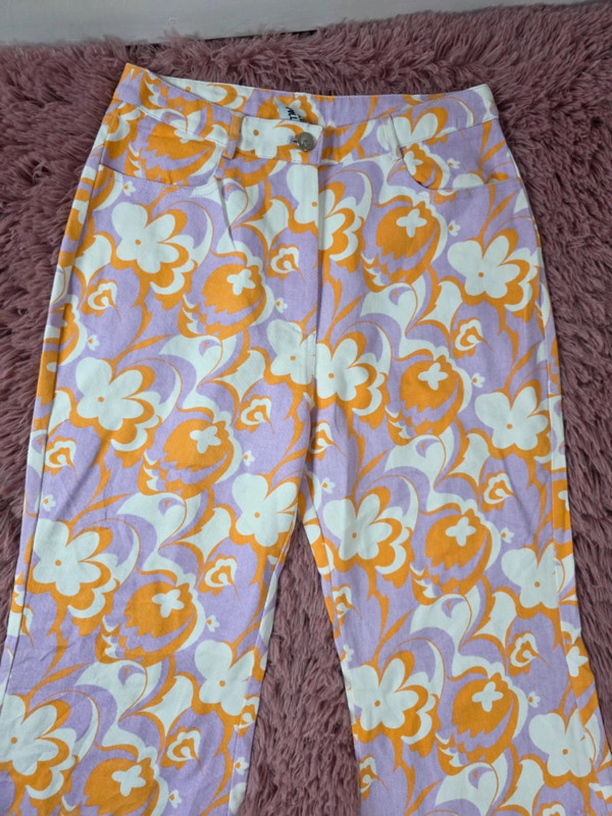 Princess Polly Floral Flared High Rise Trousers UK size 8/10