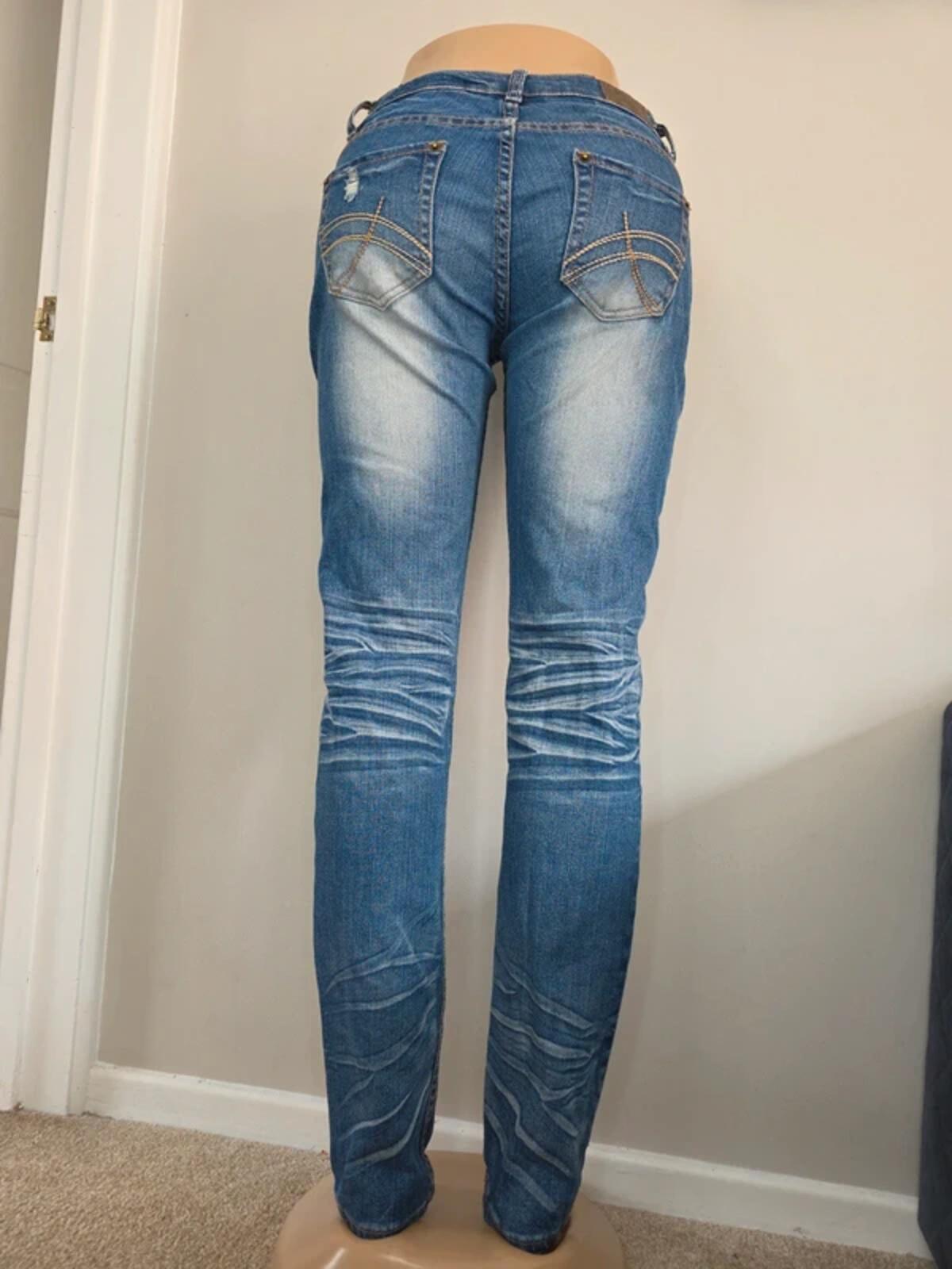 Two Days Later Ultra Low Rise Straight Vintage Y2K Jeans UK Size 8 Tall