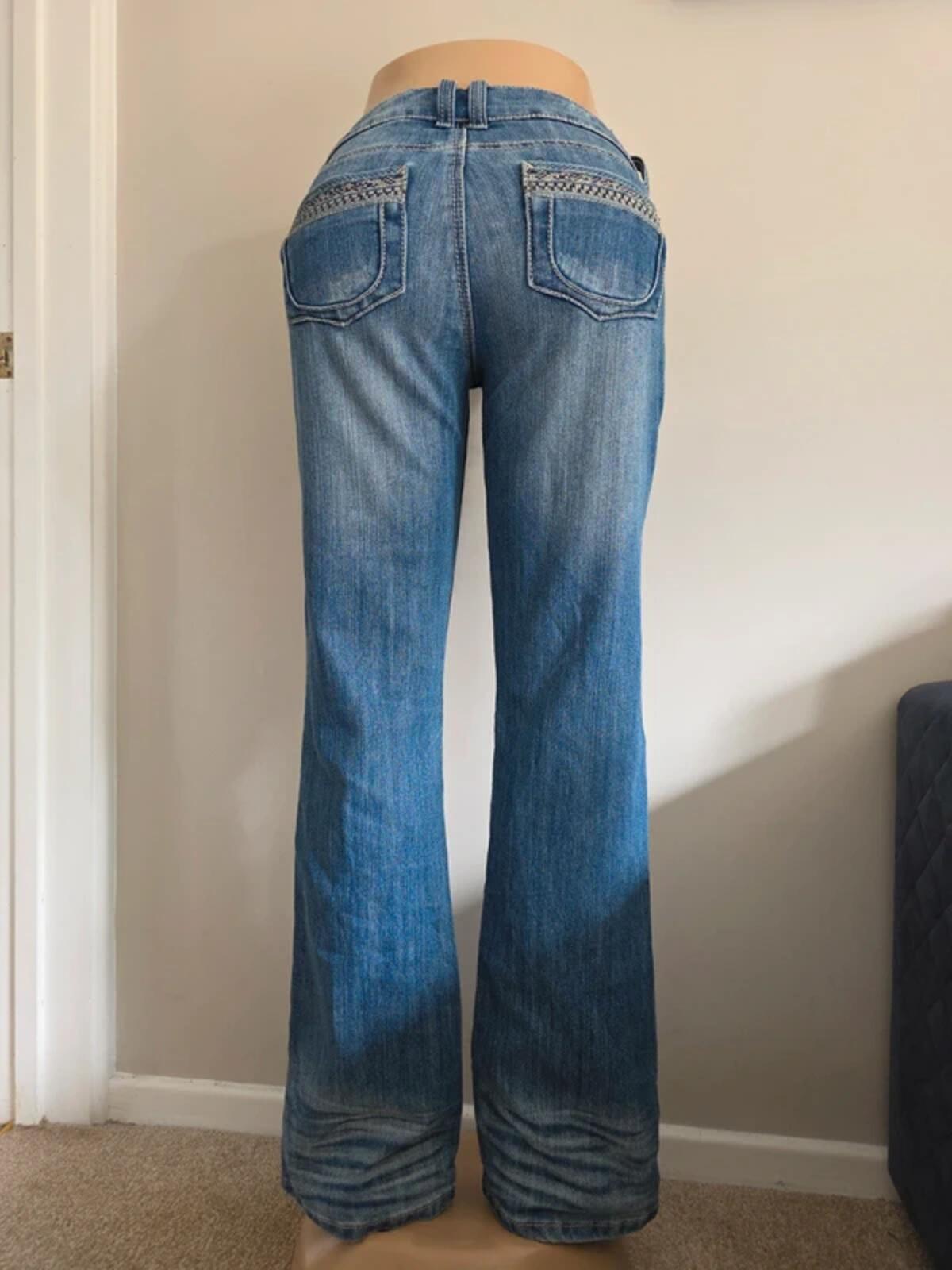 Almost Famous Low Rise Bootcut Vintage Y2K Jeans UK Size 8/10