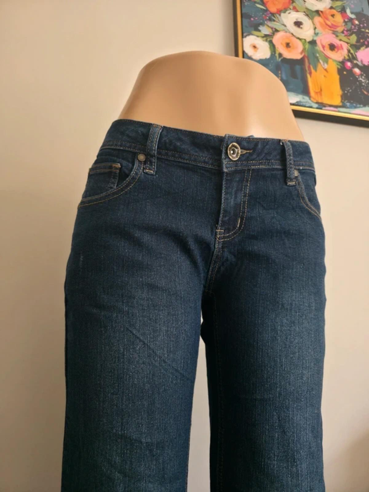 NRJ Vintage Y2K Low Rise Wide Leg Bootcut Jeans UK Size 8/10 Petite