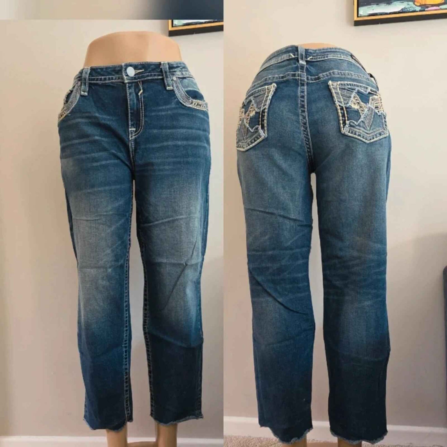 Vigoss Mid Rise Capri Skinny Jeans UK Size 18