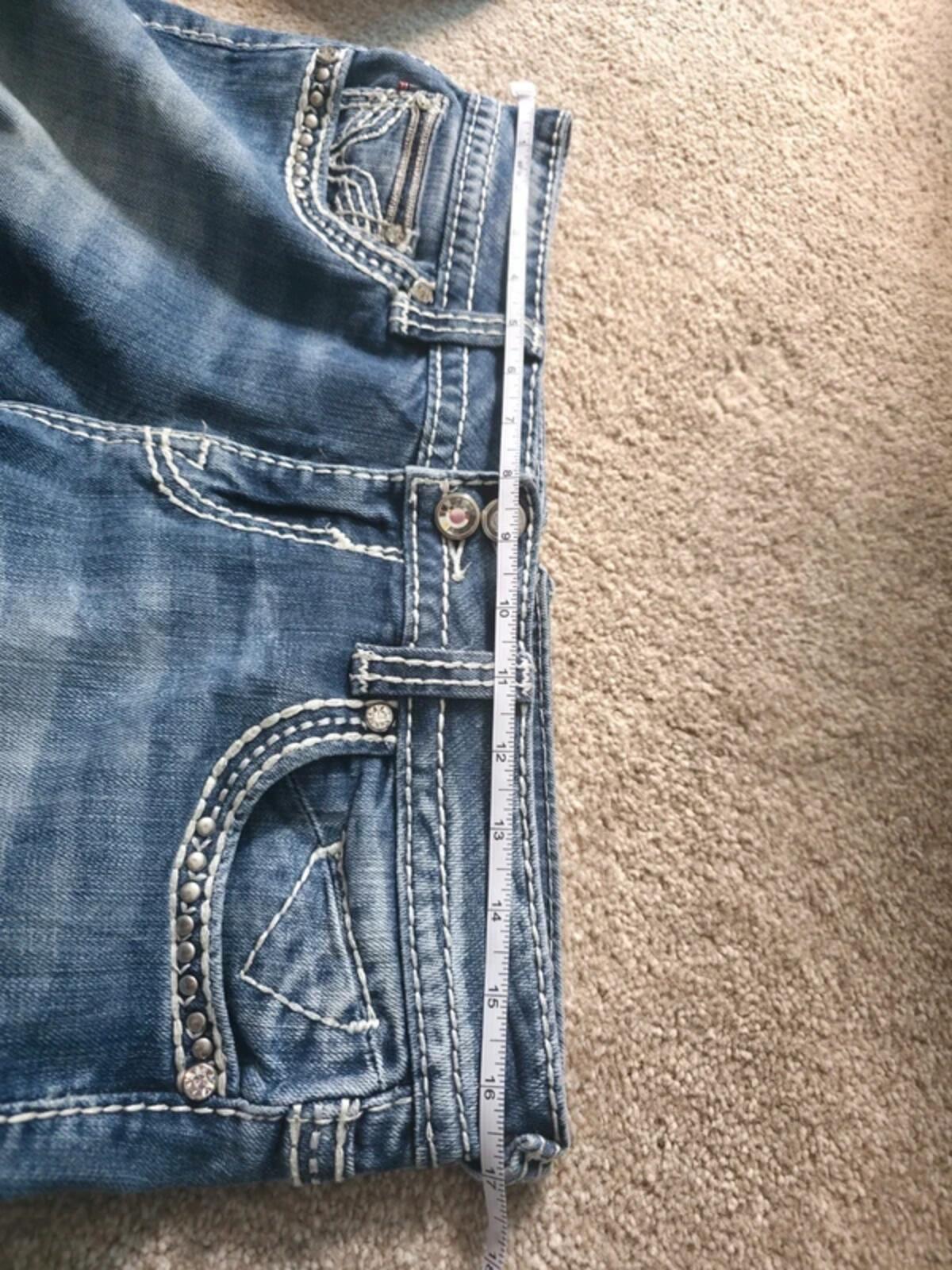 Vigoss Mid Rise Bling Bootcut Jeans UK Size 14 Tall