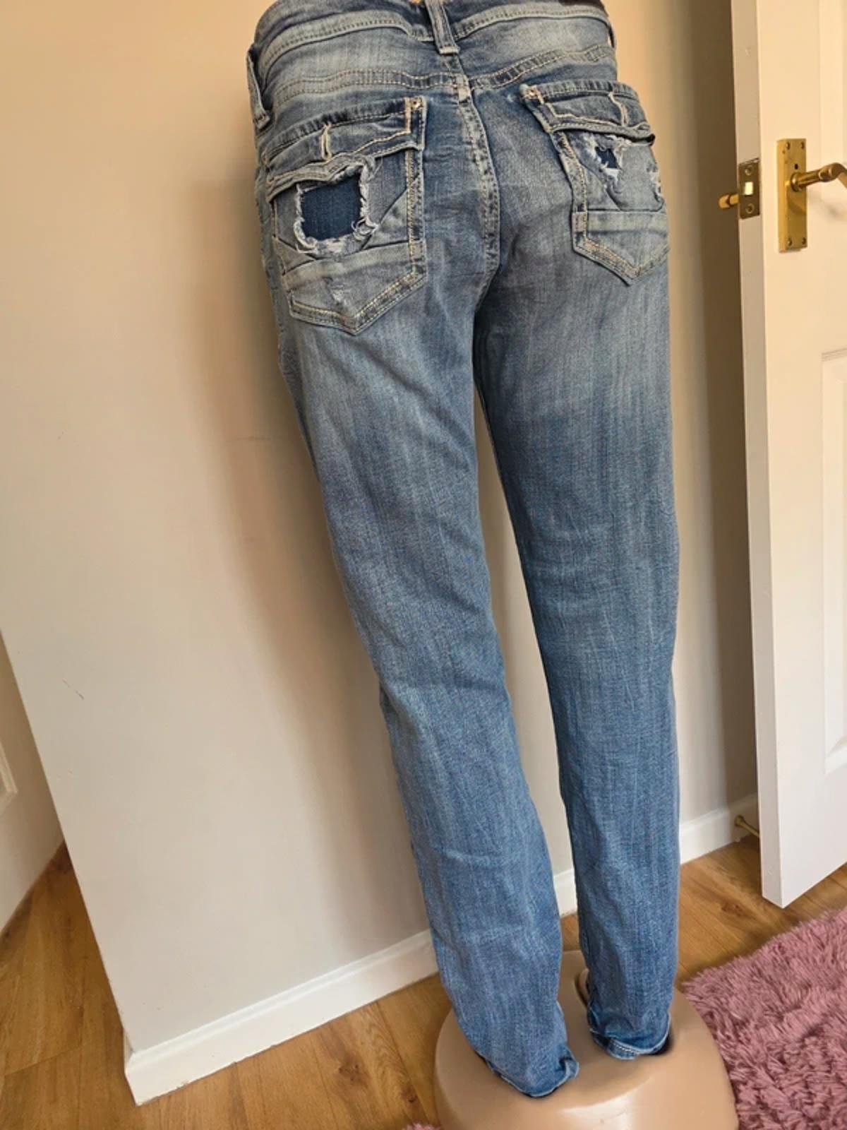 Vintage Y2K Daytrip Virgo Straight Jeans – Distressed – UK Size 14