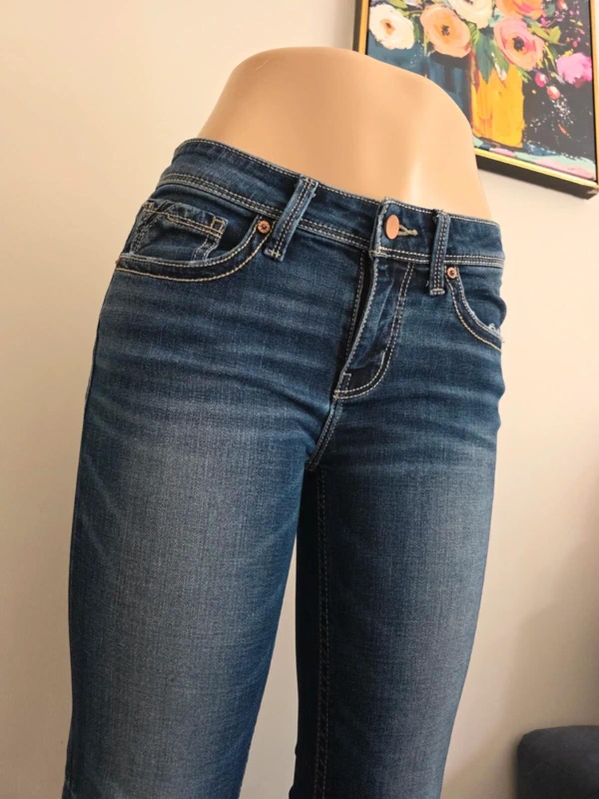 Vintage Y2K Buckle Black Mid Rise Bootcut Jeans UK Size 6/8 Petite