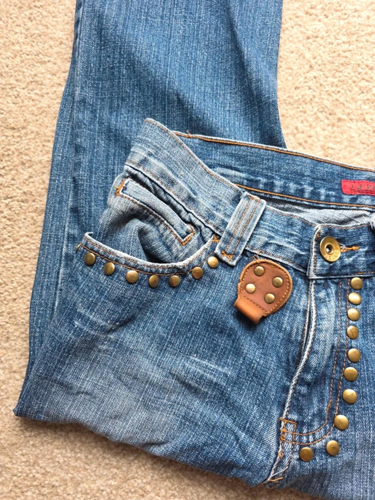 Y2K La Virtu Mid Rise Bootcut Jeans UK Size 10 Tall