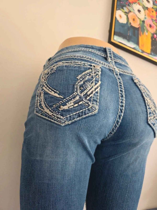 Grace in LA Mid Rise Bootcut Vintage Y2K Jeans UK Size 10 Tall