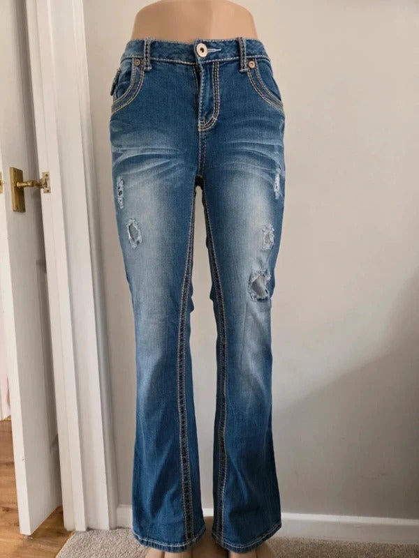 Vintage Y2K Amethyst Mid Rise Bootcut Jeans UK Size 14