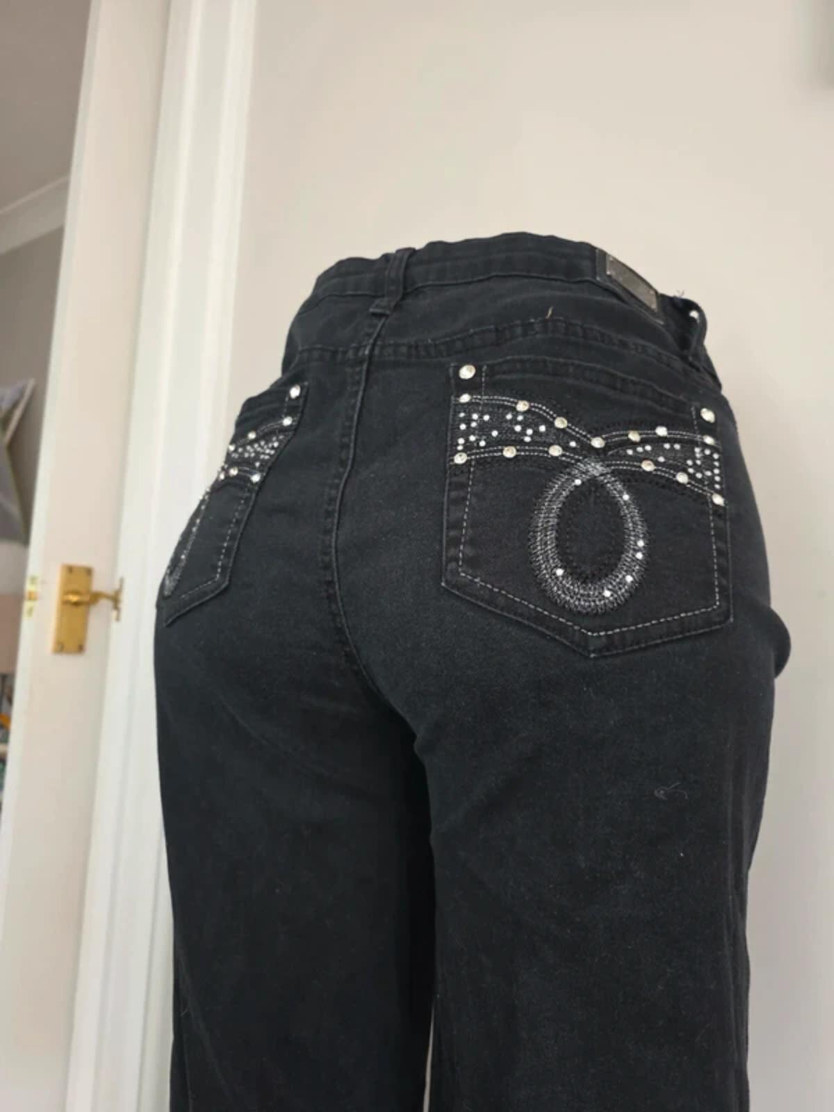 Earl High Rise Wide Straight Vintage Y2K Jeans UK Size 16/18 Petite