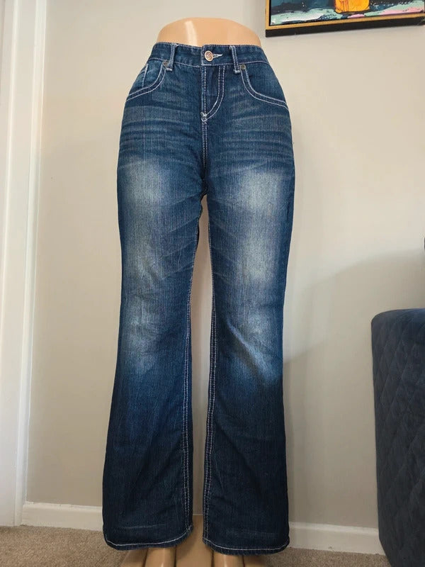 Maurices Tall Mid Rise Relaxed Bootcut Vintage Y2K Jeans UK Size 10/12