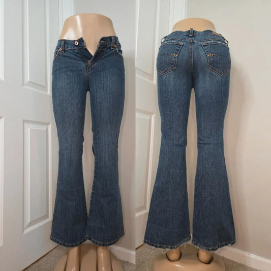 GLO Low Rise Flared Vintage Y2K Jeans UK Size 4/6 Petite