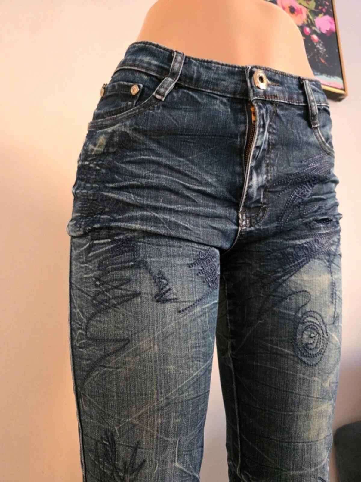 Kahing Vintage Y2K Mid Rise Slim Jeans UK Size 8 Petite